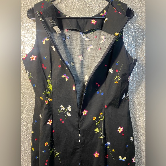 Teddi dress size 12 black with flowers/butterflies - Picture 4 of 5